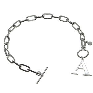 Bransoletka srebrna - personalizowana literka A 925