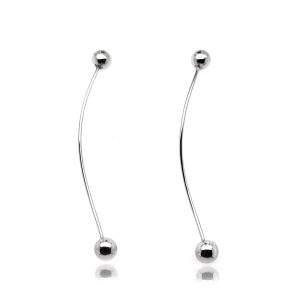 Kolczyki srebrne rodowane kulki 925