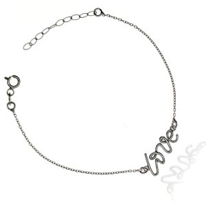 Bransoletka srebrna z napisem love 925