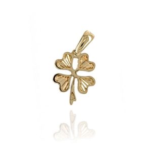 Zawieszka złota koniczynka diamentowana 585