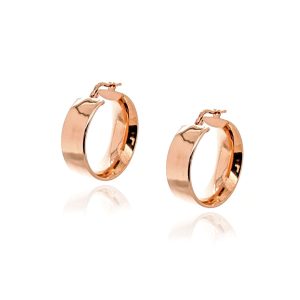 Kolczyki srebrne pozłacane, grube koła rose gold 925