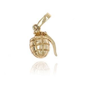Zawieszka złota - militaria - granat taktyczny, broń 585