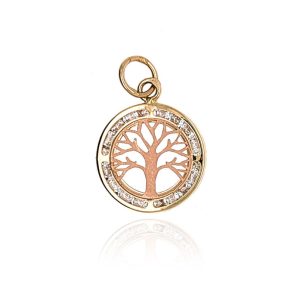 Zawieszka złota drzewko szczęścia rose gold cyrkonia 585