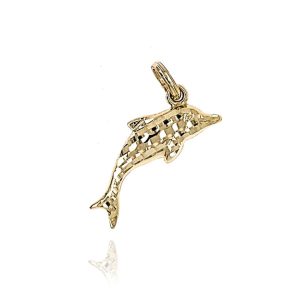 Zawieszka złota delfin - diamentowana 585