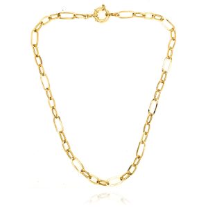 Naszyjnik srebrny pozłacany ogniwa 925