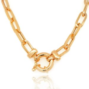 Naszyjnik srebrny pozłacany - gruby łańcuch 925