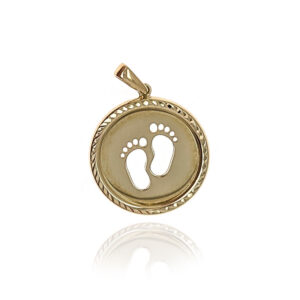 Zawieszka złota koło pełne stópki 585