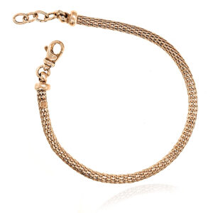 Bransoletka srebrna pozłacana rose gold 925