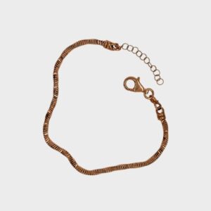 Bransoletka srebrna pozłacana, skręcona rose gold 925